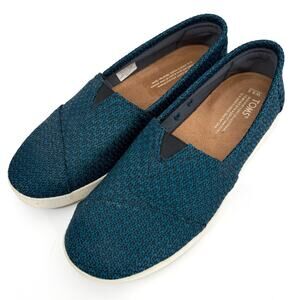 Toms Avalon‎ Blue Teal Slip On Flats Shoes Size 8.5